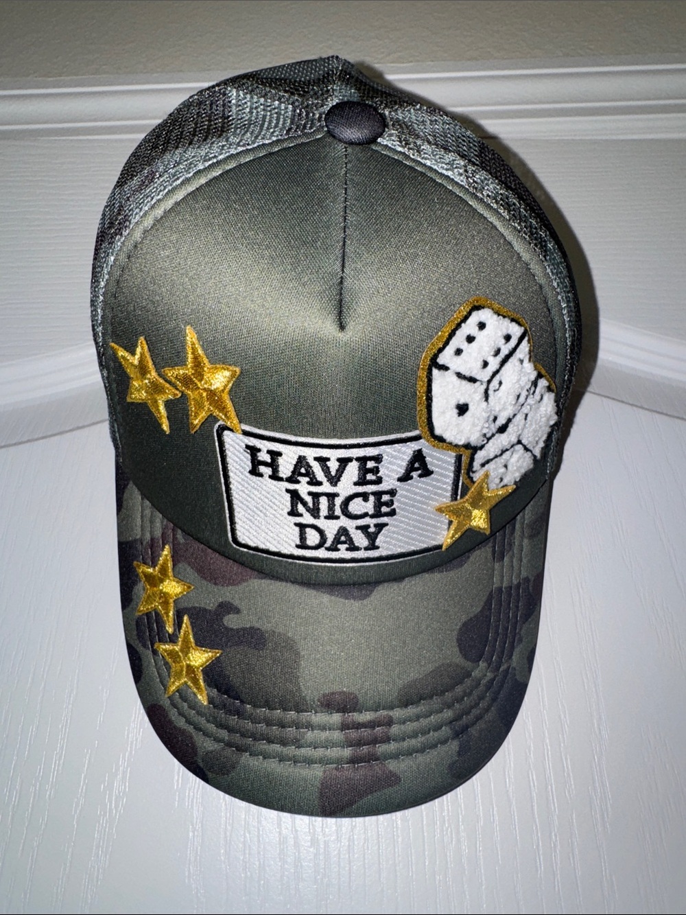 Have A Nice Day Camo Trucker Hat